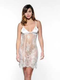 Poirier Kanten Nightdress Negligé BN-730 Ivoor
