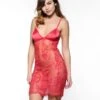 Poirier Kanten Nightdress Negligé BN-730 Rood -Poirier Winkel BN 730 052 01