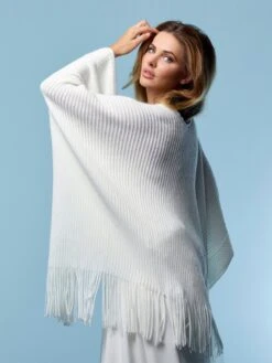 Poirier Gebreide Stola Ivoor S 161