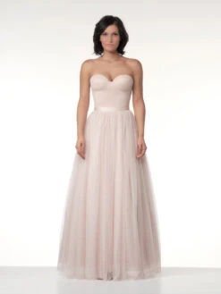 Poirier Tule Overrok Met Satijnen Boord Ceintuur S306 Blush