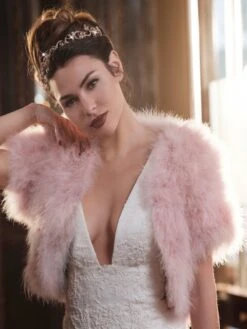 Poirier Bolero Van Marabou Veren Poederrose Bol-08