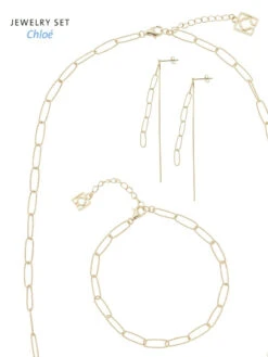 Poirier JS-006 Bruidssieraden Set Chloé Goud