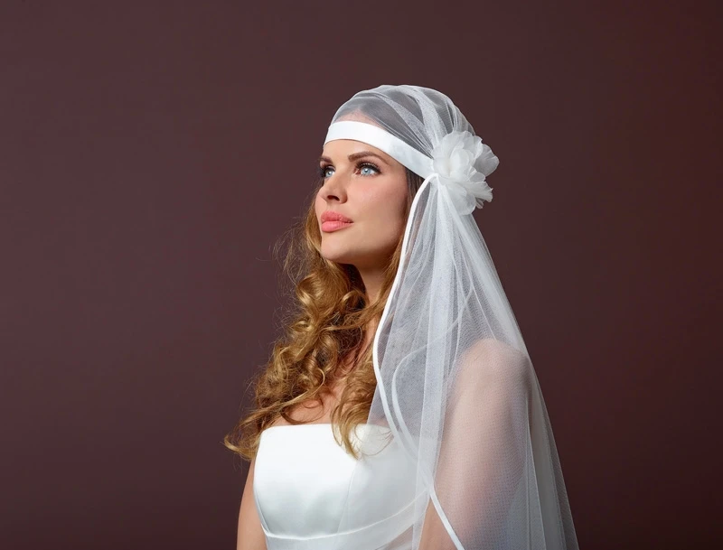 Vintage Sluier Met Bloem S101-120/1 Poirier 4 Vintage Sluier Met Bloem S101-120/1 Poirier - Afbeelding 2