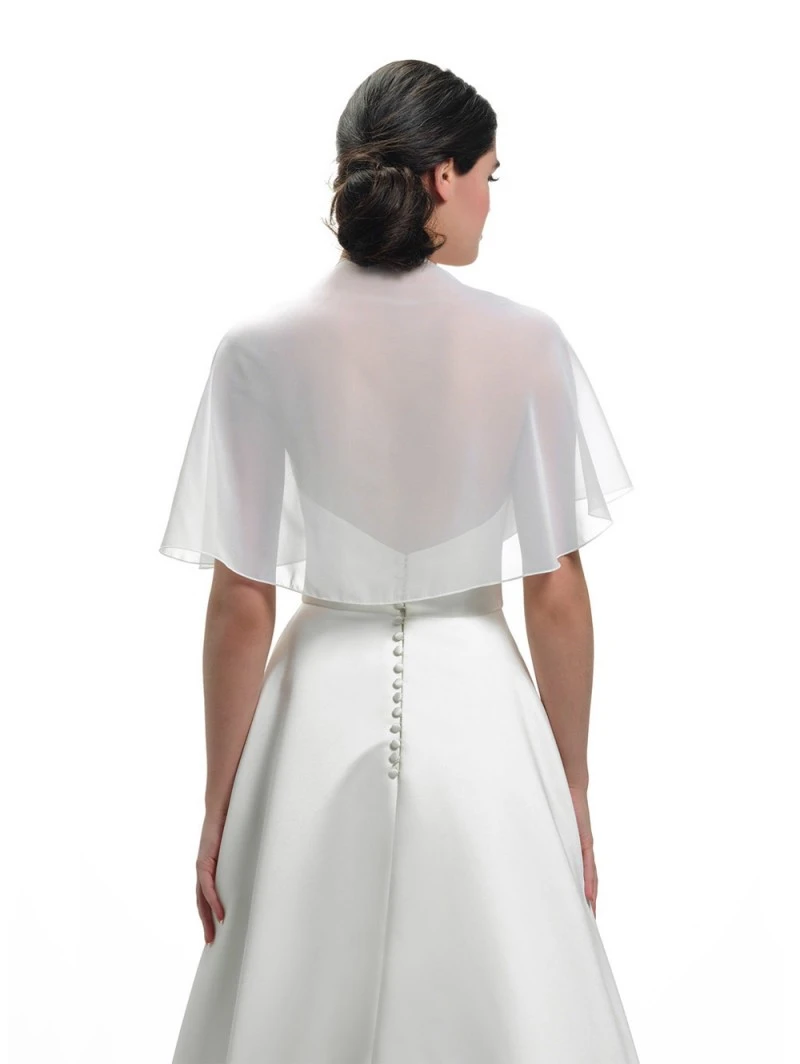 Ronde Stola Van Crêpe Georgette S153 Poirier 4 Ronde Stola Van Crêpe Georgette S153 Poirier - Afbeelding 2